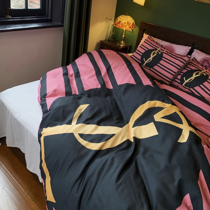 91家纺网 家纺一手货源 找家纺 花沐 2024新款云朵水洗棉四件套 【云朵棉】条纹女孩