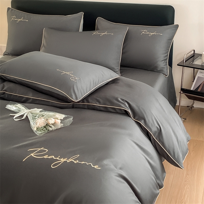 91家纺网 家纺一手货源 找家纺 慕色家纺 2024新款全棉刺绣轻奢系列单被套 轻奢-高级灰