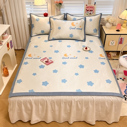 91家纺网 家纺一手货源 找家纺 （总）懒猫 2024新款600D数码印花冰丝凉席