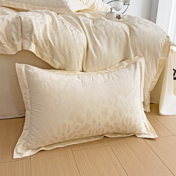 91家纺网 家纺一手货源 找家纺 品乐家纺 2024新款100支长绒棉提花 枕套 音色奶昔