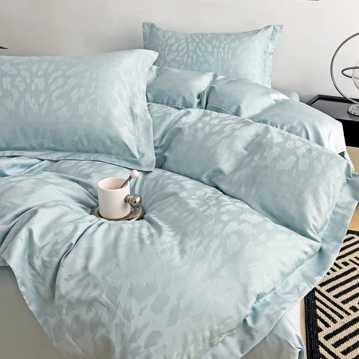 91家纺网 家纺一手货源 找家纺 品乐家纺 2024新款100支长绒棉提花 枕套 音色浅兰