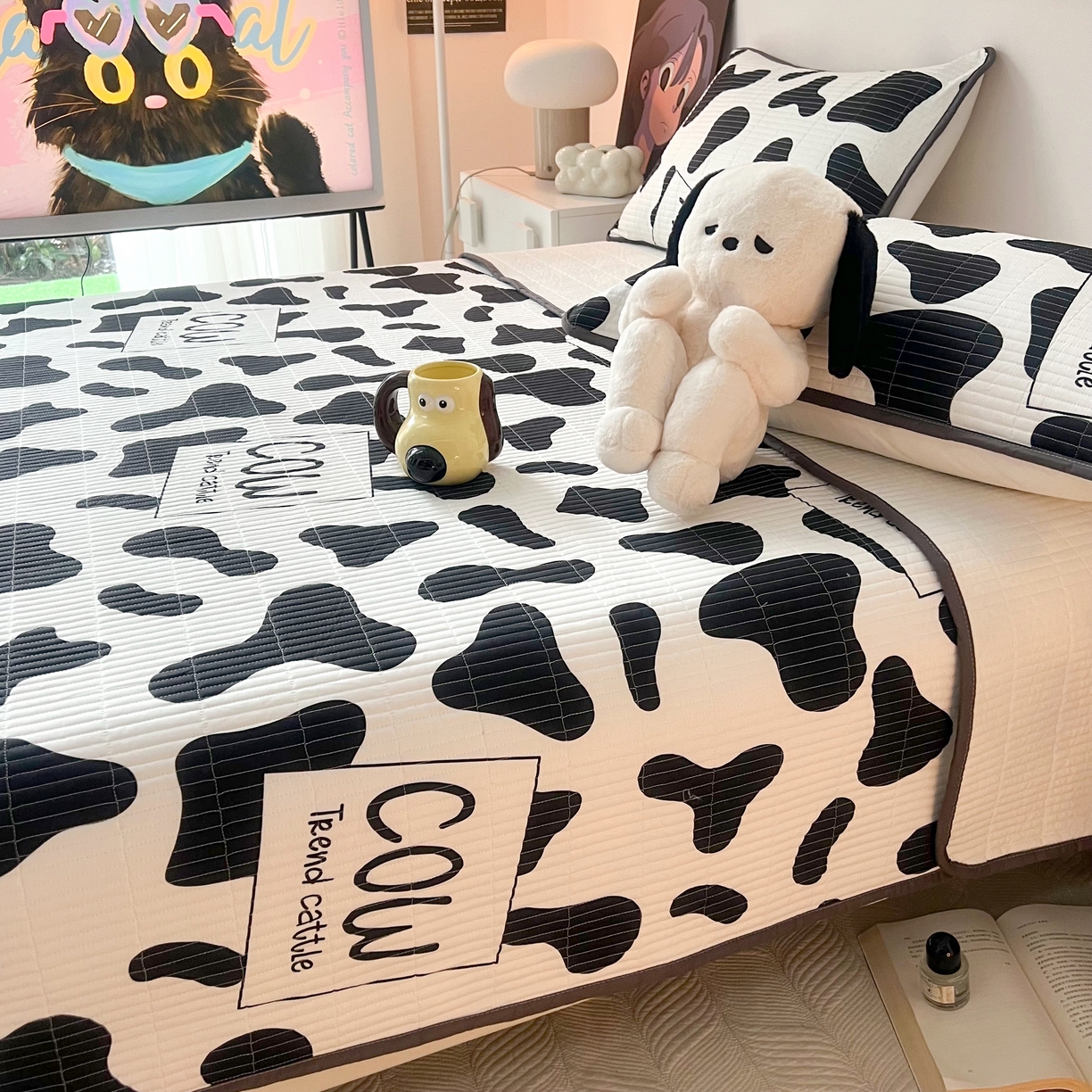 91家纺网 家纺一手货源 找家纺 HL原创 2024新款全棉印花床盖 牛牛