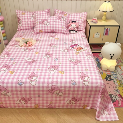 沐辰 2024新款正版三丽鸥花型床单 粉格美乐蒂