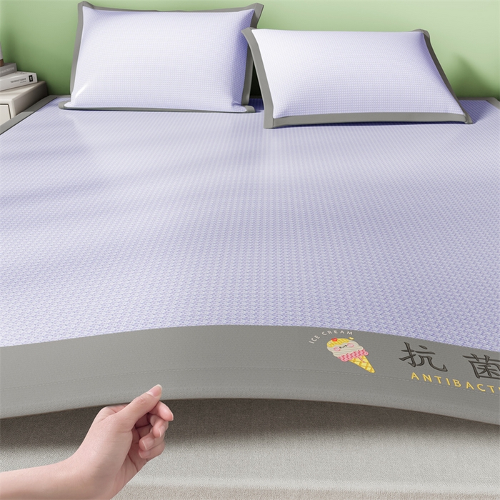 91家纺网 家纺一手货源 找家纺 叠派家纺 2024新款抗菌冰激凌凉席系列 冰淇淋-梦幻紫