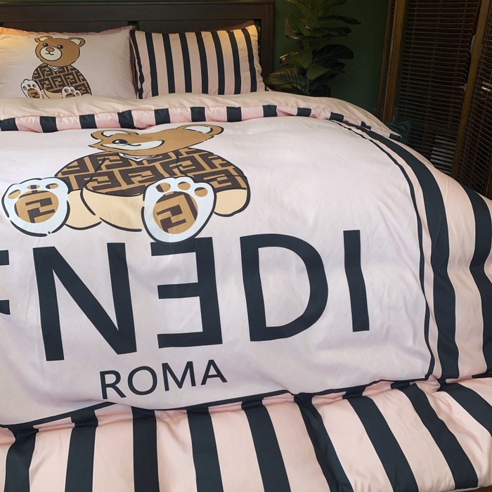 91家纺网 家纺一手货源 找家纺 花沐 2024新款云朵水洗棉四件套 【云朵棉】芬芬熊