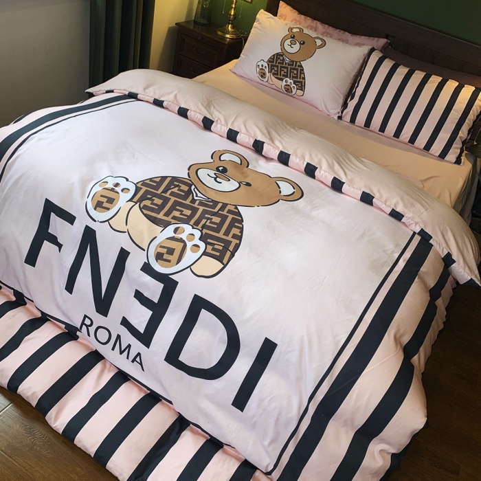 91家纺网 家纺一手货源 找家纺 花沐 2024新款云朵水洗棉四件套 【云朵棉】芬芬熊