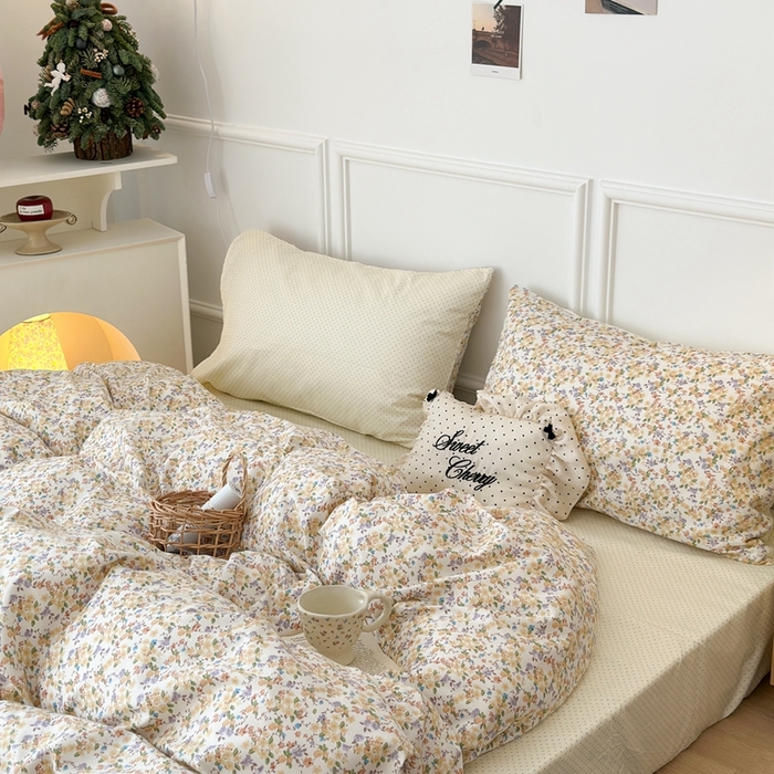 91家纺网 家纺一手货源 找家纺 昔可家纺 2024新款春日小碎花系列四件套 莉莉子