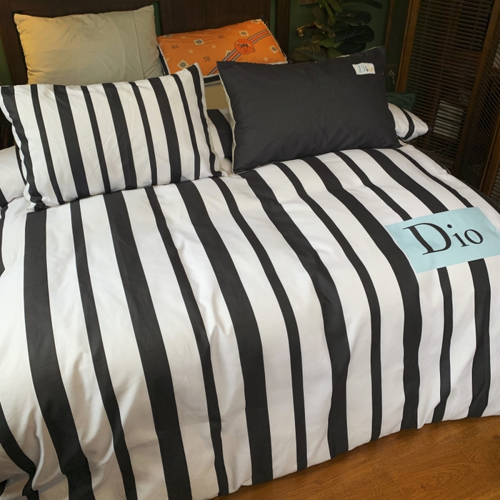 91家纺网 家纺一手货源 找家纺 花沐 2024新款云朵水洗棉四件套 【云朵棉】条纹迪