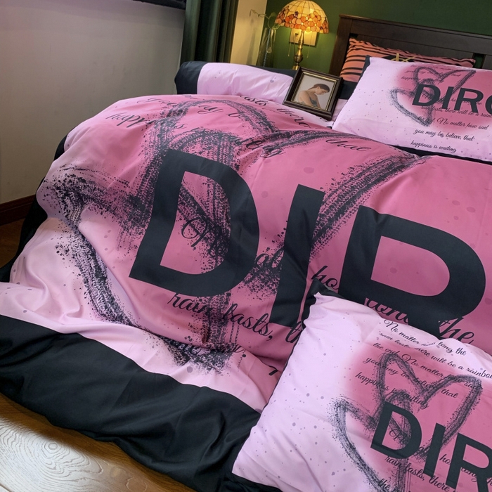 91家纺网 家纺一手货源 找家纺 花沐 2024新款云朵水洗棉四件套 【云朵棉】黑色爱心