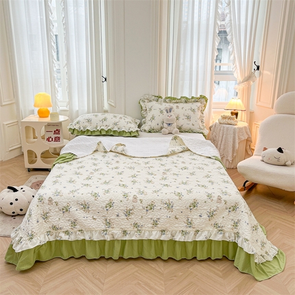 91家纺网 家纺一手货源 找家纺 （总）恒爱家纺 2024新款韩版泡泡棉床盖系列四件套