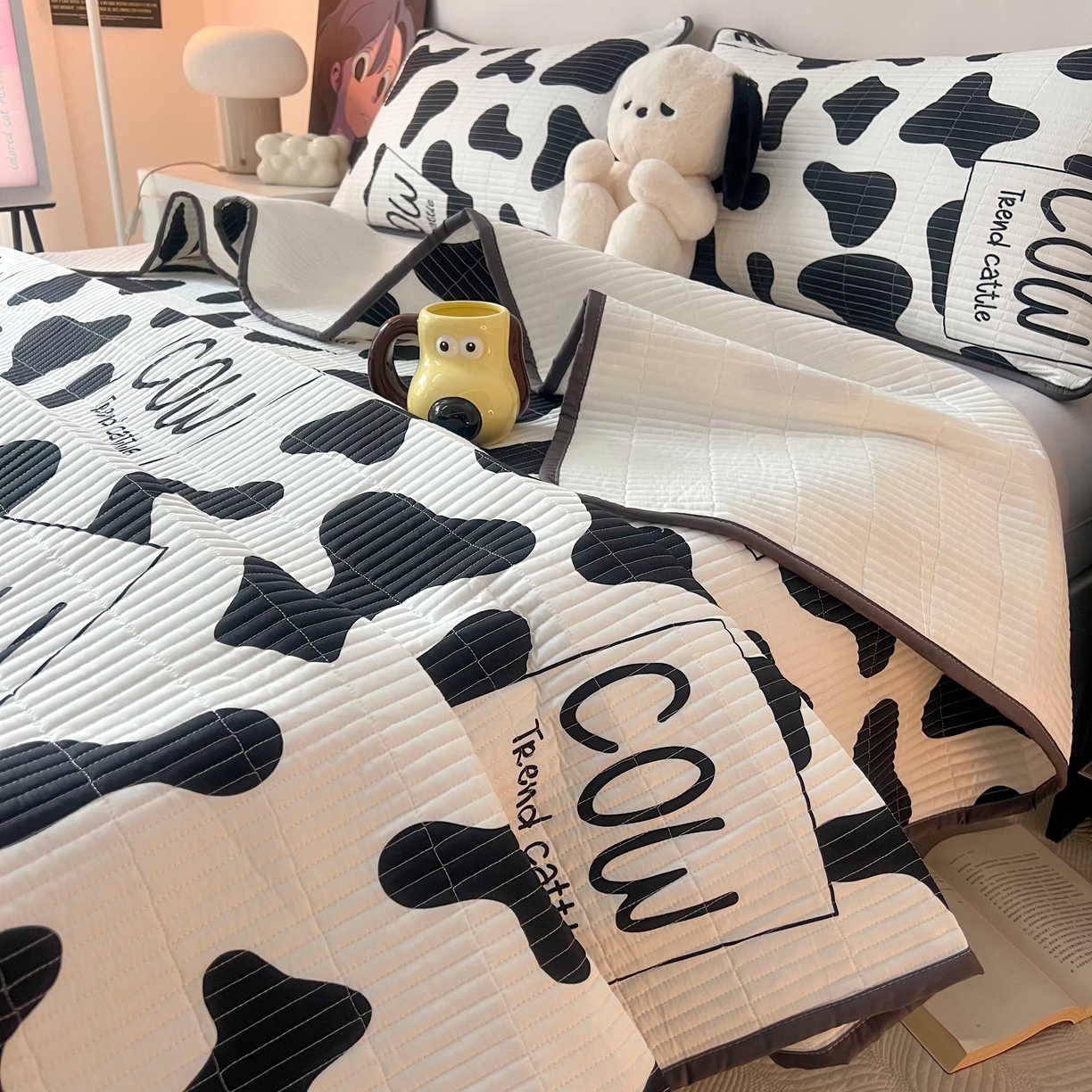 91家纺网 家纺一手货源 找家纺 HL原创 2024新款全棉印花床盖 牛牛