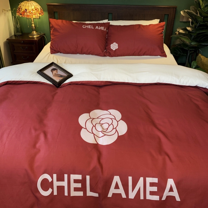 91家纺网 家纺一手货源 找家纺 花沐 2024新款云朵水洗棉四件套 【云朵棉】红香