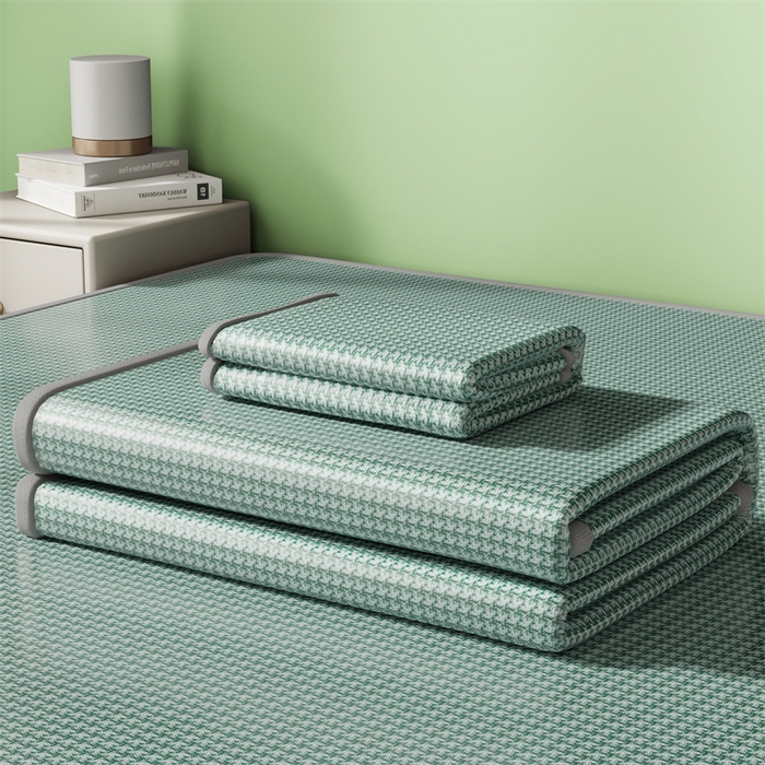 91家纺网 家纺一手货源 找家纺 叠派家纺 2024新款抗菌冰激凌烫画系列床单床笠 冰淇淋-淡绿床单款