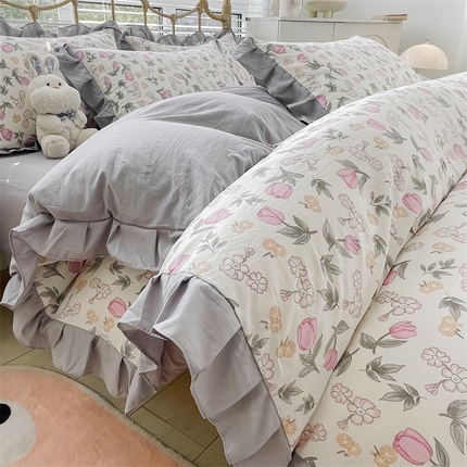 91家纺网 家纺一手货源 找家纺 （总）漫仙阁 2024新款5A双层纱抗菌除螨四件套