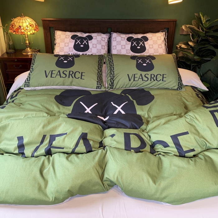 91家纺网 家纺一手货源 找家纺 花沐 2024新款云朵水洗棉四件套 【云朵棉】小绿熊