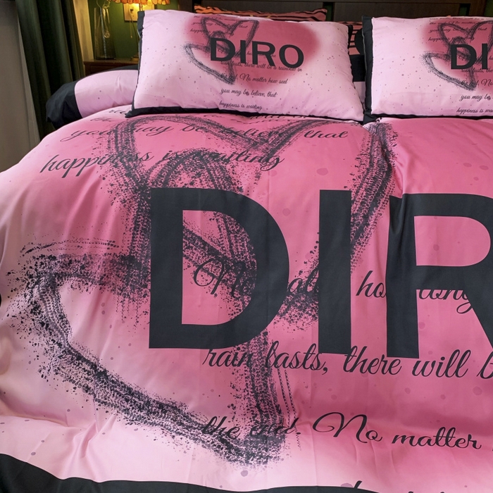 91家纺网 家纺一手货源 找家纺 花沐 2024新款云朵水洗棉四件套 【云朵棉】黑色爱心