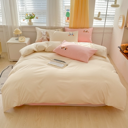 韩都家居 2024新款水洗棉萌眼系列四件套 纳米+玉