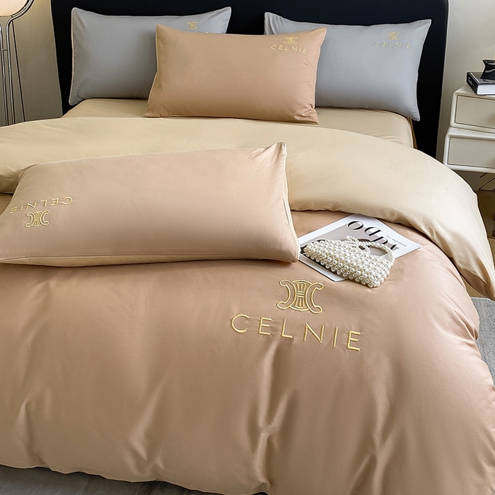 91家纺网 家纺一手货源 找家纺 2024新款60s全棉刺绣四件套--凯琳娜系列 凯琳娜-奇遇金