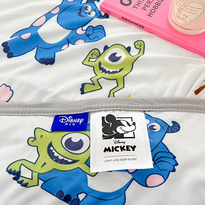91家纺网 家纺一手货源 找家纺 大彩家居 2024新款A类迪士尼小凉皮豆豆盖毯 盖毯-怪兽大学