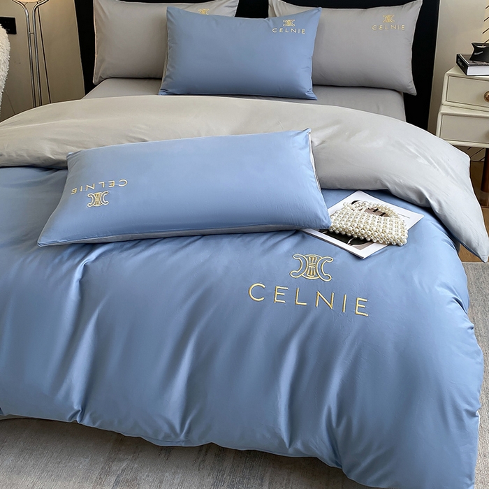 91家纺网 家纺一手货源 找家纺 2024新款60s全棉刺绣四件套--凯琳娜系列 赛琳娜-莱茵蓝