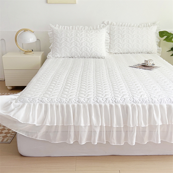 91家纺网 家纺一手货源 找家纺 （总）屹成 2024新款水洗棉雪纺丽莎款床笠款四件套夹棉床笠