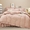 91家纺网 家纺一手货源 找家纺 苏木年华 2024新款夏沫花语系列韩版荷叶边刺绣花边加大床单四件套 粉玉色