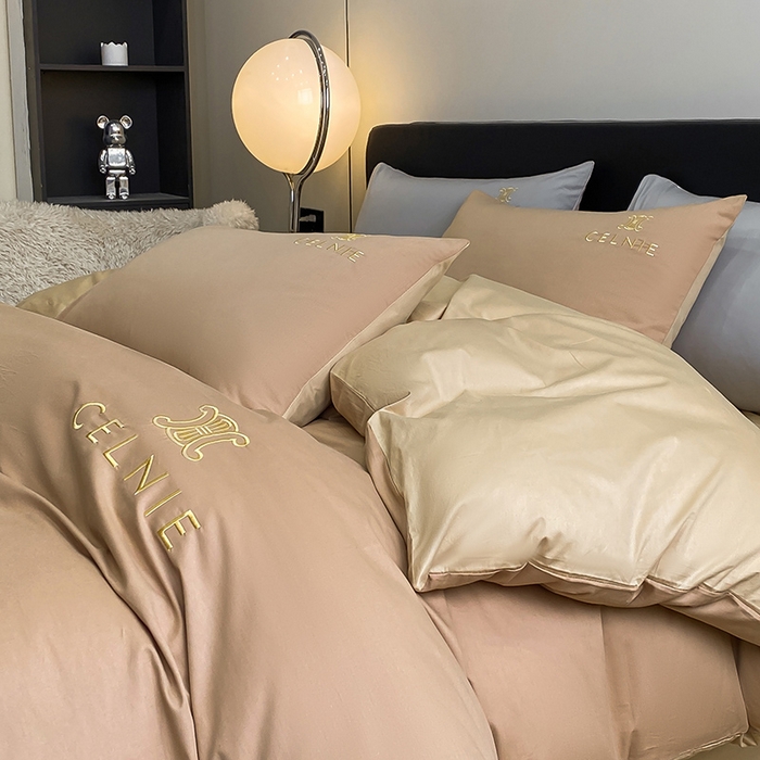 91家纺网 家纺一手货源 找家纺 2024新款60s全棉刺绣四件套--凯琳娜系列 凯琳娜-奇遇金