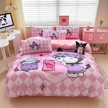 91家纺网 家纺一手货源 找家纺 （总）金爱家 2024新款大阪全棉数码印花三丽鸥系列四件套