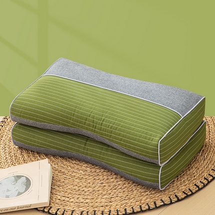 91家纺网 家纺一手货源 找家纺 （总）织布人 2025新款荞麦枕韩式全棉砂洗拼色枕全荞麦壳颈椎枕头枕芯