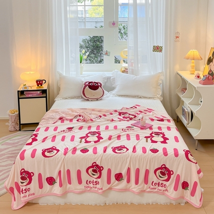 91家纺网 家纺一手货源 找家纺 （总）大彩家居 2024新款A类迪士尼小凉皮豆豆盖毯盖毯