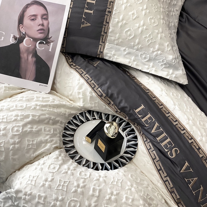 91家纺网 家纺一手货源 找家纺 （总）优悦 2024新款时尚轻奢冰丝刺绣四件套-摩洛哥