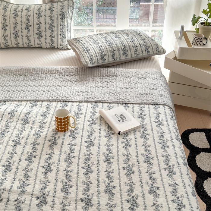 91家纺网 家纺一手货源 找家纺 美优兰 2025春款全棉单面高温砂洗床盖 水墨丹青