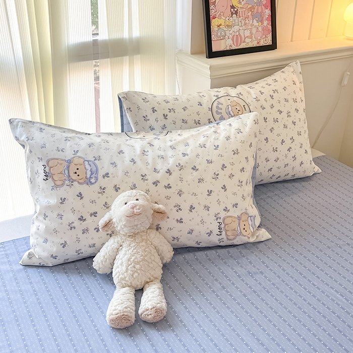 91家纺网 家纺一手货源 找家纺 顾里2024新款40支13372全棉四件套-韩风系列 花花熊仔