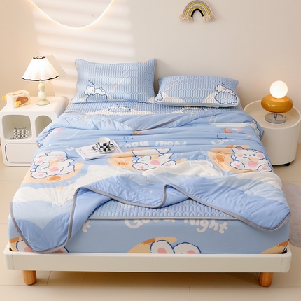 91家纺网 家纺一手货源 找家纺 康纳利 2024新款印花床笠款乳胶凉席乳胶席子 淘气兔-包边款