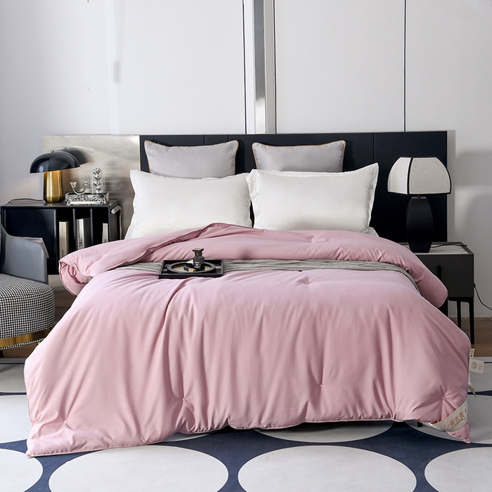 91家纺网 家纺一手货源 找家纺 鑫田 2025新款提花蚕丝被100%桑蚕丝被春秋被双人子母被二合一冬被礼品被夏凉被 豆沙色