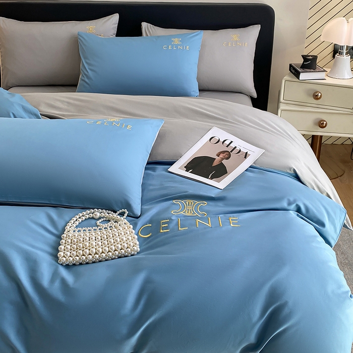 91家纺网 家纺一手货源 找家纺 2024新款60s全棉刺绣四件套--凯琳娜系列 凯琳娜-绅士蓝灰