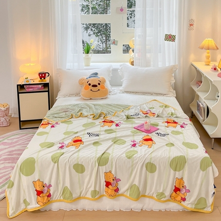 91家纺网 家纺一手货源 找家纺 （总）大彩家居 2024新款A类迪士尼小凉皮豆豆盖毯盖毯