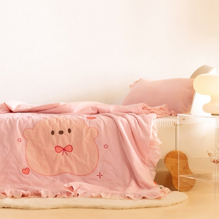 91家纺网 家纺一手货源 找家纺 （总）喜多兔儿童家纺 2024新款小轻柔纱布纯棉双层纱空调被