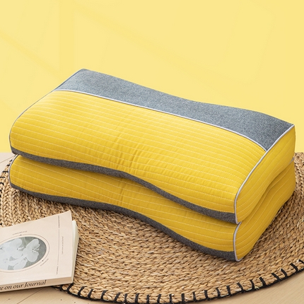 91家纺网 家纺一手货源 找家纺 （总）织布人 2025新款荞麦枕韩式全棉砂洗拼色枕全荞麦壳颈椎枕头枕芯