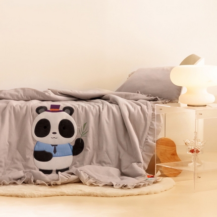 91家纺网 家纺一手货源 找家纺 （总）喜多兔儿童家纺 2024新款小轻柔纱布纯棉双层纱空调被