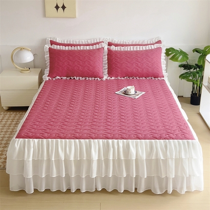 屹成 2024新款水洗棉雪纺丽莎款单床裙 豆沙