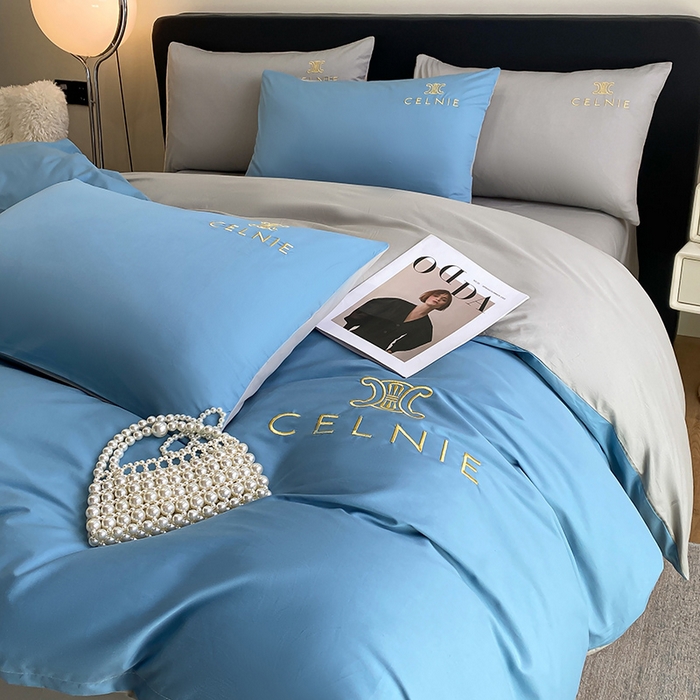 91家纺网 家纺一手货源 找家纺 2024新款60s全棉刺绣四件套--凯琳娜系列 凯琳娜-绅士蓝灰