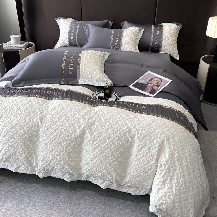 91家纺网 家纺一手货源 找家纺 优悦 2024新款时尚轻奢冰丝刺绣四件套-摩洛哥 摩洛哥-灰