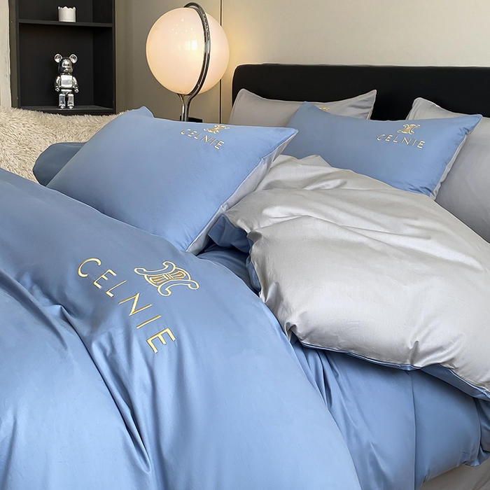 91家纺网 家纺一手货源 找家纺 2024新款60s全棉刺绣四件套--凯琳娜系列 赛琳娜-莱茵蓝