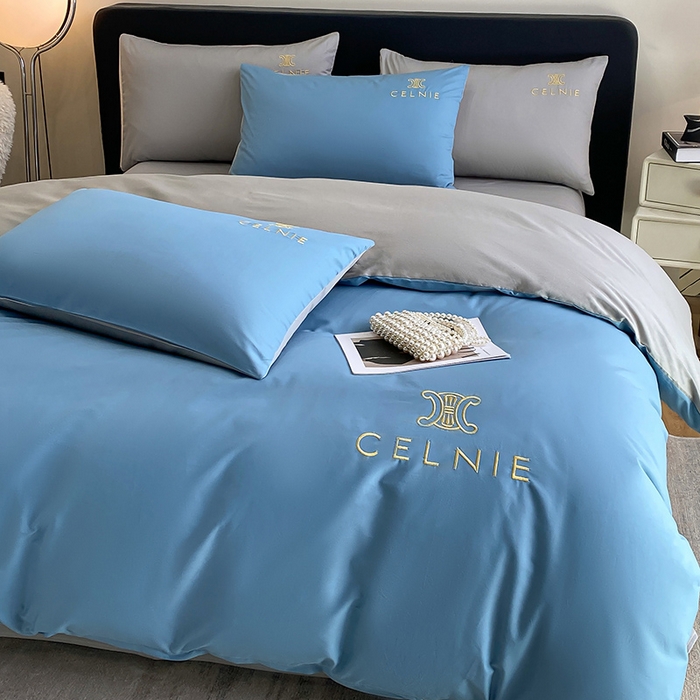 91家纺网 家纺一手货源 找家纺 2024新款60s全棉刺绣四件套--凯琳娜系列 凯琳娜-绅士蓝灰