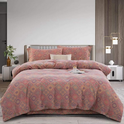 91家纺网 家纺一手货源 找家纺 双层纱家居 2024新款双层纱四件套系列（第二批）-AA纽扣款 拉菲