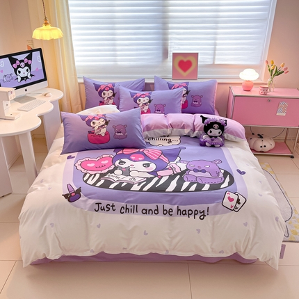 91家纺网 家纺一手货源 找家纺 （总）金爱家 2024新款大阪全棉数码印花三丽鸥系列四件套