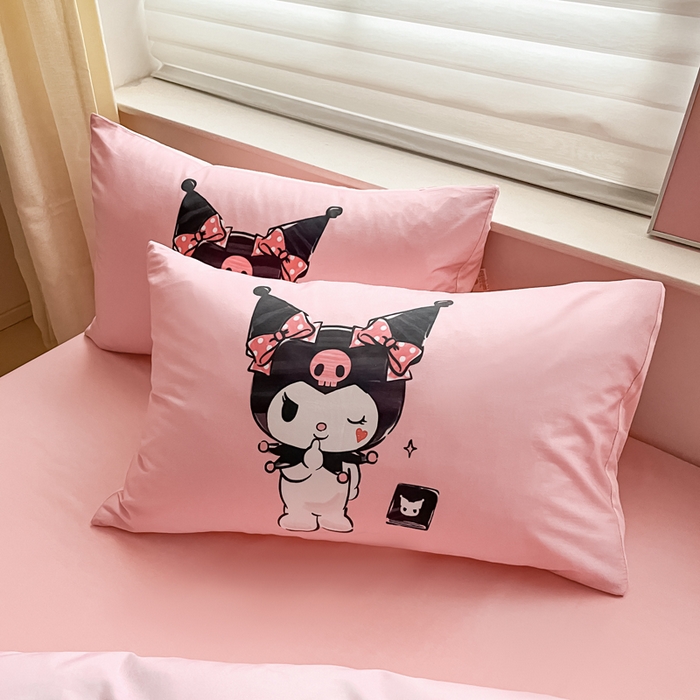 91家纺网 家纺一手货源 找家纺 金爱家 2024新款大阪全棉数码印花三丽鸥系列四件套 美妆库洛米