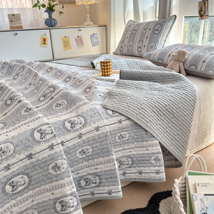 美优兰 2025春款全棉单面高温砂洗床盖 法式庄园