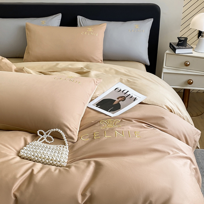 91家纺网 家纺一手货源 找家纺 2024新款60s全棉刺绣四件套--凯琳娜系列 凯琳娜-奇遇金